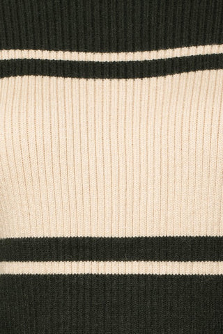 Contrast Stripe Mock Neck Sweater