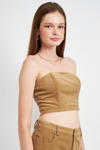 COURDUROY BUSTIER TUBE TOP