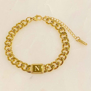 Uptown Chain Initial Bracelet