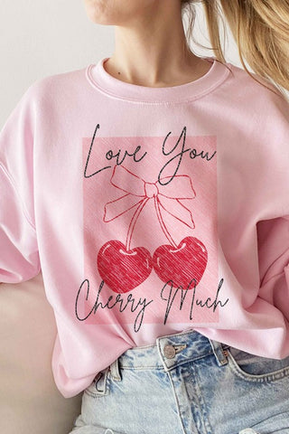 LOVE YOU CHERRY MUCH GRAPHIC SWEATSHIRT