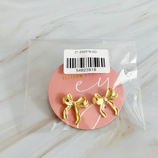 Gold Molten Ribbon Earrings