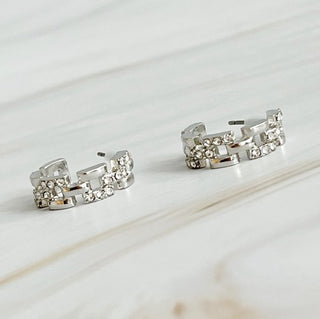 Pave Huggie Hoop Earrings