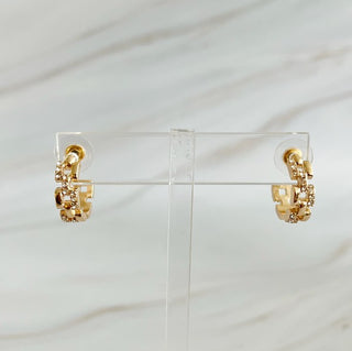 Pave Huggie Hoop Earrings