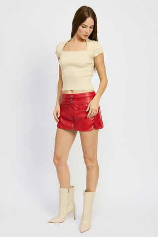 MOTO MINI SKIRT WITH ZIPPER