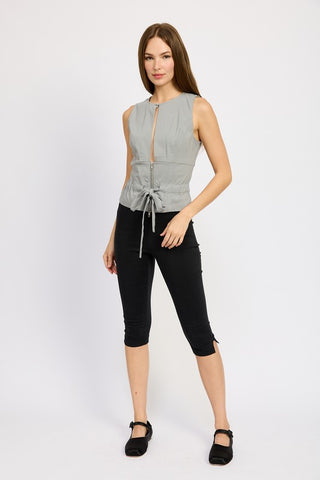 SLEEVELESS TOP WITH FRONT CUTOUT