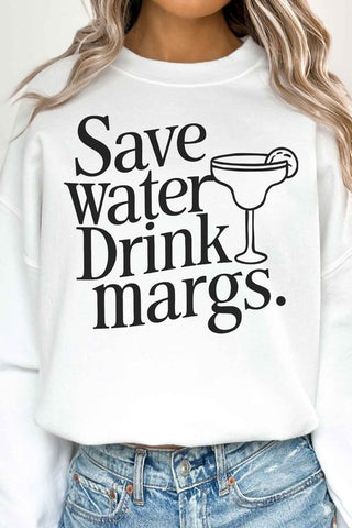 SAVE WATER DRINK MARGS OVERSIZED SWEATSHIRT