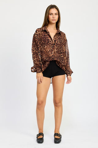 ANIMAL PRINT OVERSIZED SHIRT