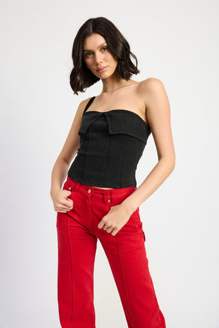 FOLD OVER CORSET TOP