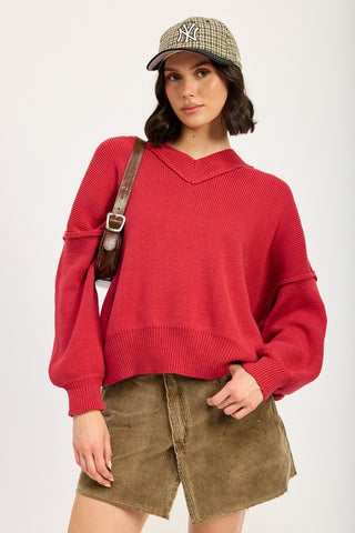 OVERSIZED V NECK SWEATER