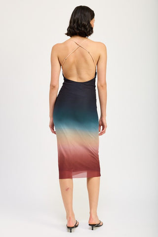 HALTER NECK OMBRE MAXI DRESS