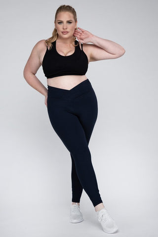 Plus Size V Waist Full Length Leggings