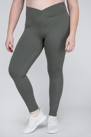 Plus Size V Waist Full Length Leggings