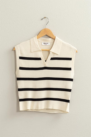 Striped Polo Vest